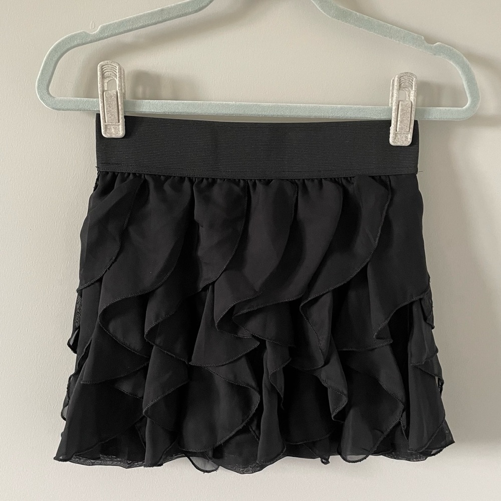 Jennyfer Black Ruffle Mini Skirt
